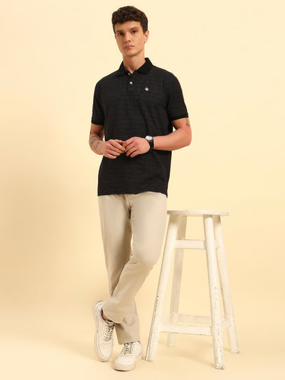 T-Shirt for Men | Breathable & Soft with Color Fastness Regular Fit Polo Neck Poly Cotton Fabric Printed Pattern