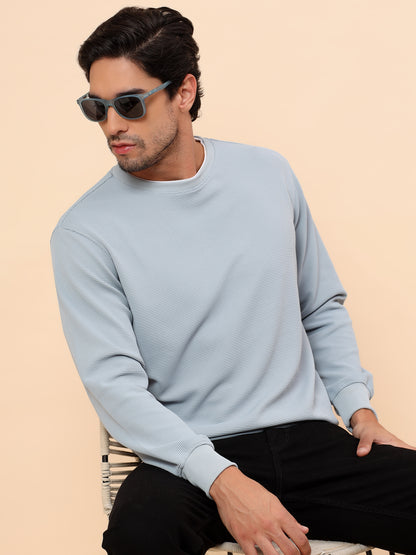 T-Shirt for Men l Breathable & Soft with Color Fastness Regular Fit Poly Cotton Fabric Self Design Pattern