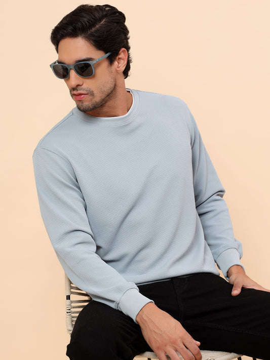 T-Shirt for Men l Breathable & Soft with Color Fastness Regular Fit Poly Cotton Fabric Self Design Pattern