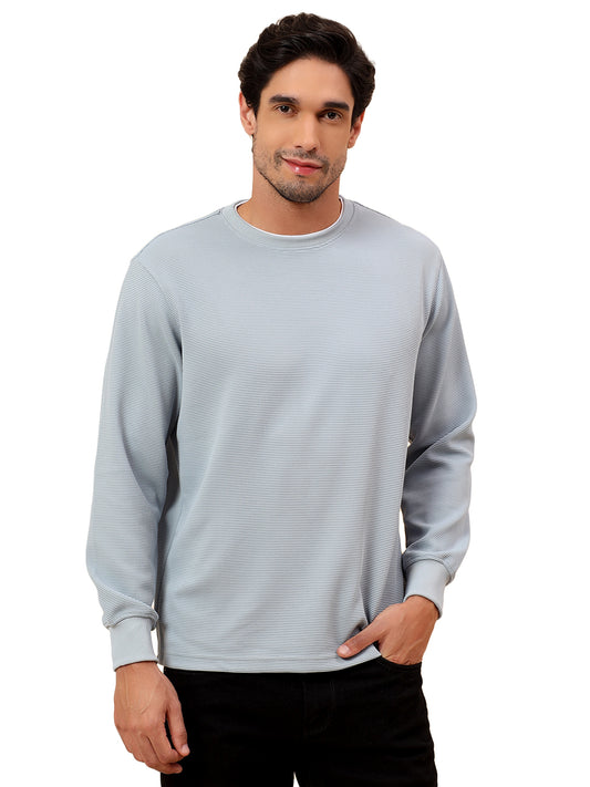 T-Shirt for Men l Breathable & Soft with Color Fastness Regular Fit Poly Cotton Fabric Self Design Pattern