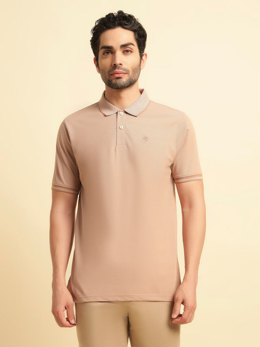 T-Shirt for Men | Breathable & Soft with Color Fastness Regular Fit Polo Neck Poly Cotton Fabric Solid Pattern