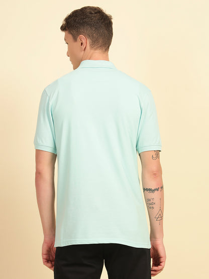 T-Shirt for Men | Breathable & Soft with Color Fastness Regular Fit Polo Neck Poly Cotton Fabric Printed Pattern