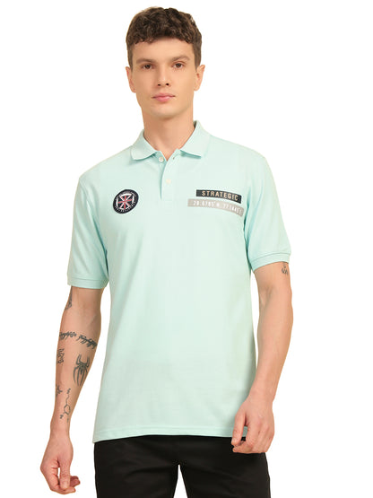 T-Shirt for Men | Breathable & Soft with Color Fastness Regular Fit Polo Neck Poly Cotton Fabric Printed Pattern