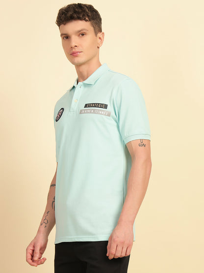 T-Shirt for Men | Breathable & Soft with Color Fastness Regular Fit Polo Neck Poly Cotton Fabric Printed Pattern