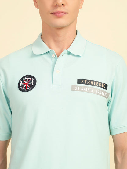 T-Shirt for Men | Breathable & Soft with Color Fastness Regular Fit Polo Neck Poly Cotton Fabric Printed Pattern