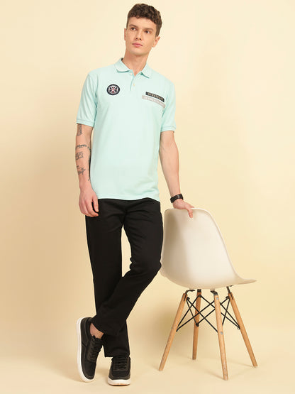 T-Shirt for Men | Breathable & Soft with Color Fastness Regular Fit Polo Neck Poly Cotton Fabric Printed Pattern