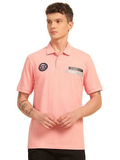 T-Shirt for Men | Breathable & Soft with Color Fastness Regular Fit Polo Neck Poly Cotton Fabric Printed Pattern