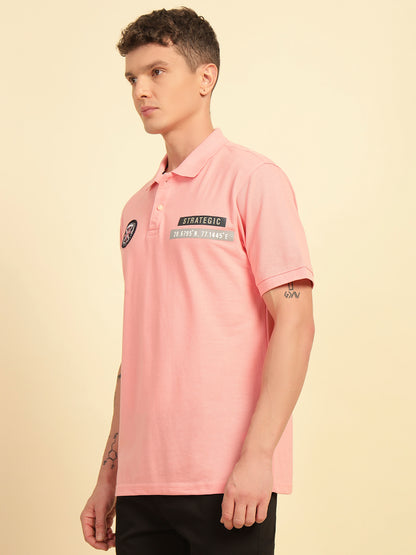 T-Shirt for Men | Breathable & Soft with Color Fastness Regular Fit Polo Neck Poly Cotton Fabric Printed Pattern