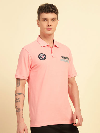 T-Shirt for Men | Breathable & Soft with Color Fastness Regular Fit Polo Neck Poly Cotton Fabric Printed Pattern