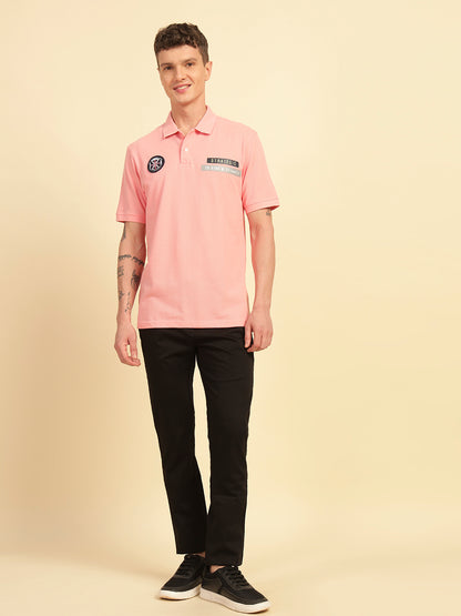 T-Shirt for Men | Breathable & Soft with Color Fastness Regular Fit Polo Neck Poly Cotton Fabric Printed Pattern