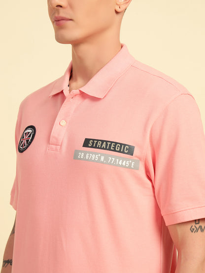 T-Shirt for Men | Breathable & Soft with Color Fastness Regular Fit Polo Neck Poly Cotton Fabric Printed Pattern