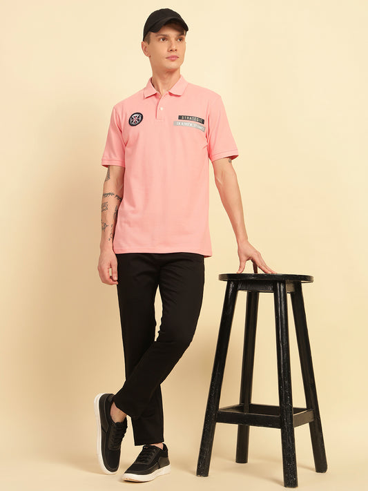 T-Shirt for Men | Breathable & Soft with Color Fastness Regular Fit Polo Neck Poly Cotton Fabric Printed Pattern