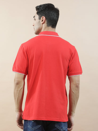 T-Shirt for Men | Breathable & Soft with Color Fastness Regular Fit Polo Neck Poly Cotton Fabric Solid Pattern