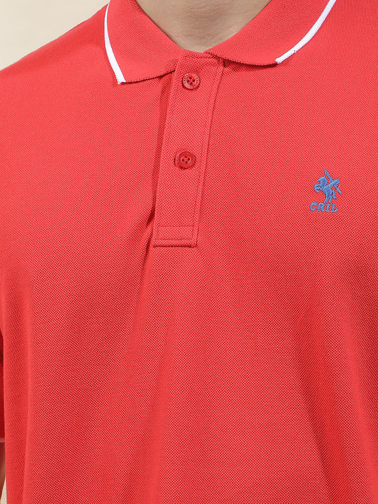T-Shirt for Men | Breathable & Soft with Color Fastness Regular Fit Polo Neck Poly Cotton Fabric Solid Pattern