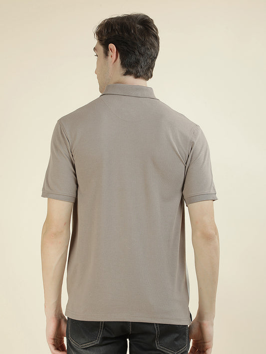 T-Shirt for Men | Breathable & Soft with Color Fastness Regular Fit Polo Neck Poly Cotton Fabric Colorblocked Pattern