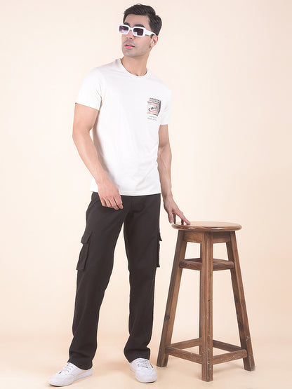 T-Shirt for Men | Breathable & Soft with Color Fastness Regular Fit Round Neck Poly Cotton Fabric Printed Pattern