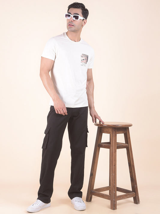 T-Shirt for Men | Breathable & Soft with Color Fastness Regular Fit Round Neck Poly Cotton Fabric Printed Pattern
