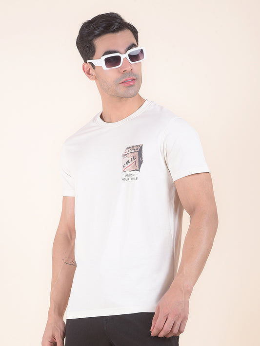 T-Shirt for Men | Breathable & Soft with Color Fastness Regular Fit Round Neck Poly Cotton Fabric Printed Pattern