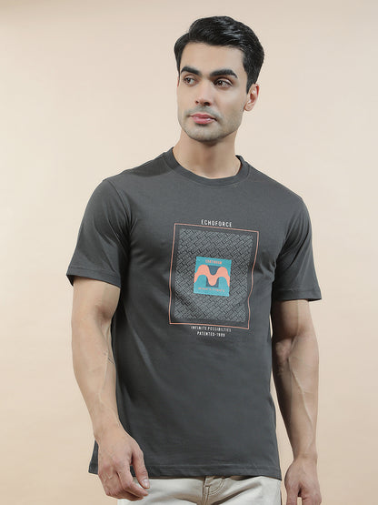 T-Shirt for Men | Breathable & Soft with Color Fastness Regular Fit Round Neck Poly Cotton Fabric Printed Pattern