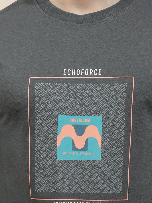 T-Shirt for Men | Breathable & Soft with Color Fastness Regular Fit Round Neck Poly Cotton Fabric Printed Pattern