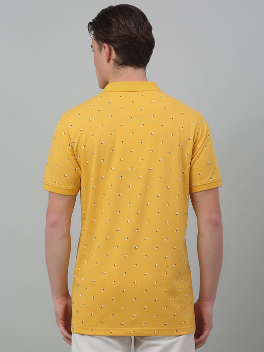 T-Shirt for Men | Breathable & Soft with Color Fastness Regular Fit Polo Neck Poly Cotton Fabric Printed Pattern