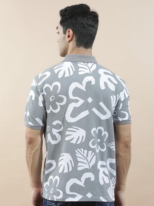 T-Shirt for Men | Breathable & Soft with Color Fastness Regular Fit Polo Neck Poly Cotton Fabric Printed Pattern