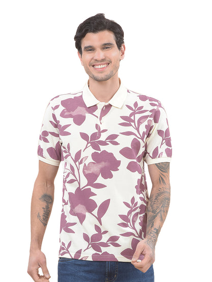 T-Shirt for Men | Breathable & Soft with Color Fastness Regular Fit Polo Neck Poly Cotton Fabric Printed Pattern