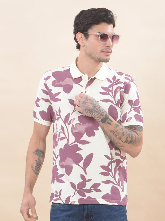 T-Shirt for Men | Breathable & Soft with Color Fastness Regular Fit Polo Neck Poly Cotton Fabric Printed Pattern