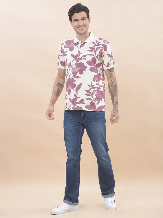 T-Shirt for Men | Breathable & Soft with Color Fastness Regular Fit Polo Neck Poly Cotton Fabric Printed Pattern
