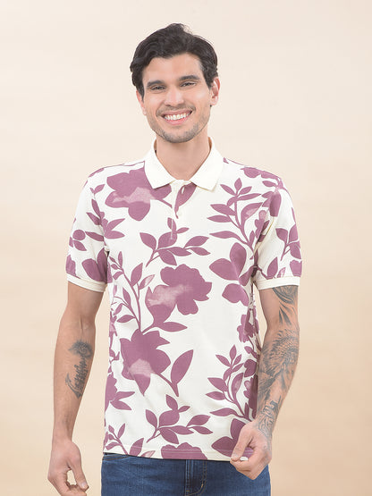 T-Shirt for Men | Breathable & Soft with Color Fastness Regular Fit Polo Neck Poly Cotton Fabric Printed Pattern