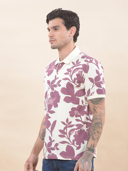 T-Shirt for Men | Breathable & Soft with Color Fastness Regular Fit Polo Neck Poly Cotton Fabric Printed Pattern