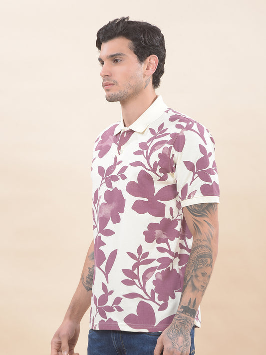 T-Shirt for Men | Breathable & Soft with Color Fastness Regular Fit Polo Neck Poly Cotton Fabric Printed Pattern