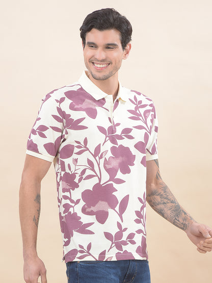 T-Shirt for Men | Breathable & Soft with Color Fastness Regular Fit Polo Neck Poly Cotton Fabric Printed Pattern