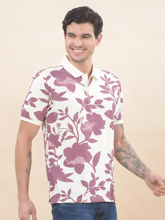 T-Shirt for Men | Breathable & Soft with Color Fastness Regular Fit Polo Neck Poly Cotton Fabric Printed Pattern