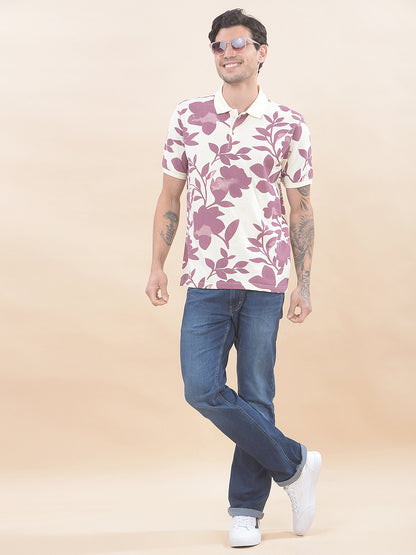 T-Shirt for Men | Breathable & Soft with Color Fastness Regular Fit Polo Neck Poly Cotton Fabric Printed Pattern