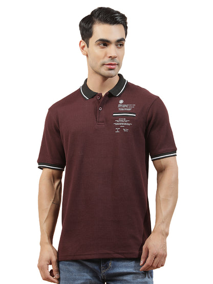 T-Shirt for Men | Breathable & Soft with Color Fastness Regular Fit Polo Neck Poly Cotton Fabric Printed Pattern