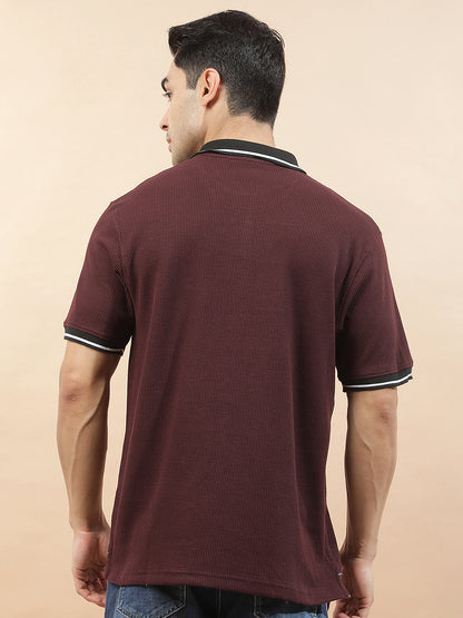 T-Shirt for Men | Breathable & Soft with Color Fastness Regular Fit Polo Neck Poly Cotton Fabric Printed Pattern
