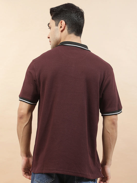 T-Shirt for Men | Breathable & Soft with Color Fastness Regular Fit Polo Neck Poly Cotton Fabric Printed Pattern