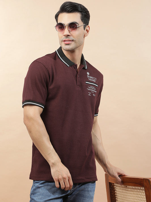 T-Shirt for Men | Breathable & Soft with Color Fastness Regular Fit Polo Neck Poly Cotton Fabric Printed Pattern