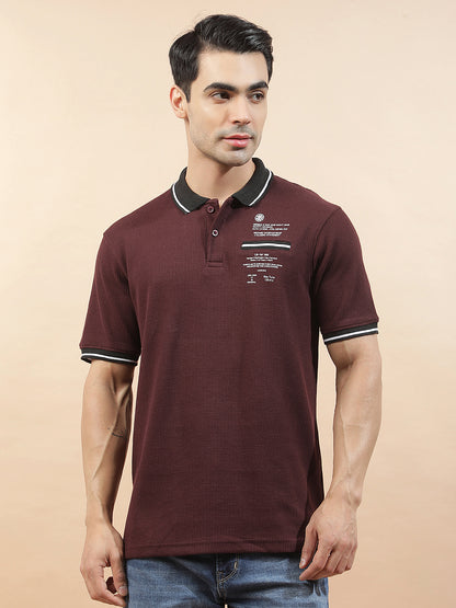 T-Shirt for Men | Breathable & Soft with Color Fastness Regular Fit Polo Neck Poly Cotton Fabric Printed Pattern