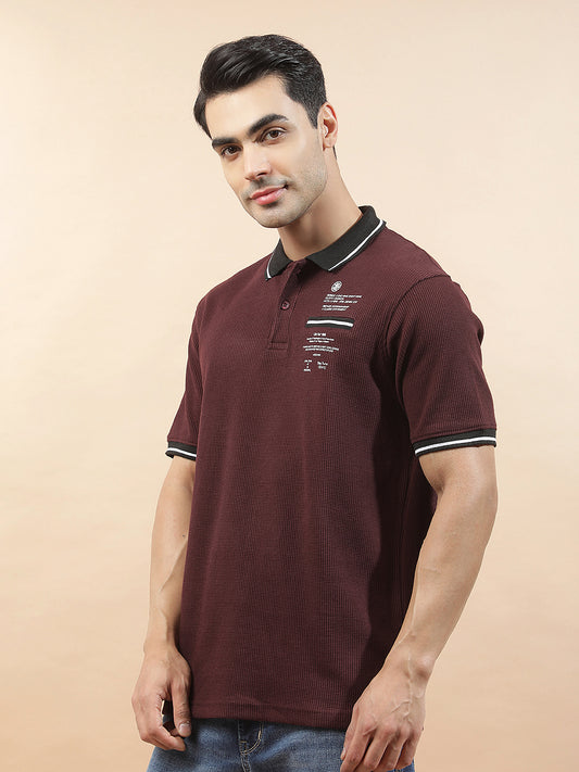 T-Shirt for Men | Breathable & Soft with Color Fastness Regular Fit Polo Neck Poly Cotton Fabric Printed Pattern