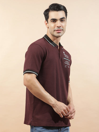 T-Shirt for Men | Breathable & Soft with Color Fastness Regular Fit Polo Neck Poly Cotton Fabric Printed Pattern