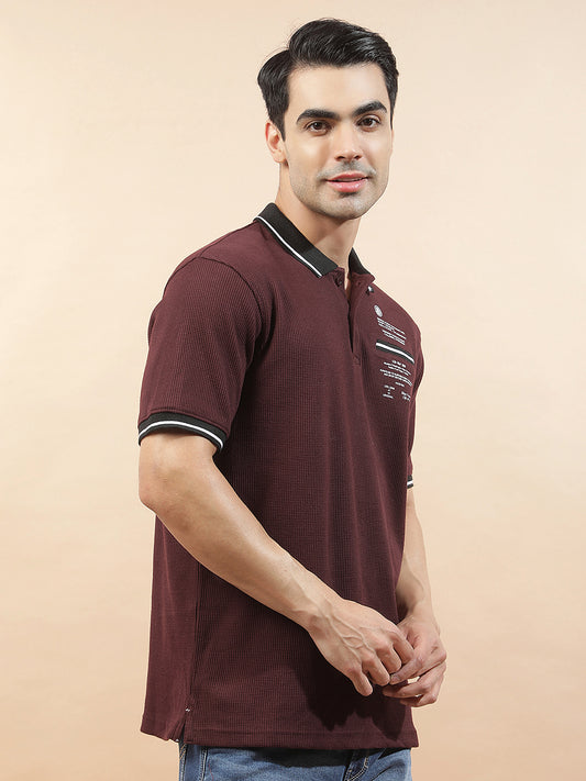 T-Shirt for Men | Breathable & Soft with Color Fastness Regular Fit Polo Neck Poly Cotton Fabric Printed Pattern