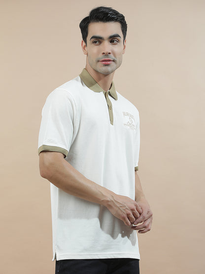 T-Shirt for Men | Breathable & Soft with Color Fastness Regular Fit Polo Neck Poly Cotton Fabric Printed Pattern