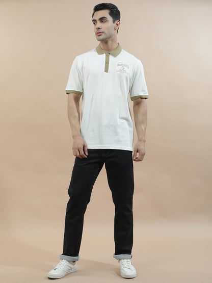 T-Shirt for Men | Breathable & Soft with Color Fastness Regular Fit Polo Neck Poly Cotton Fabric Printed Pattern
