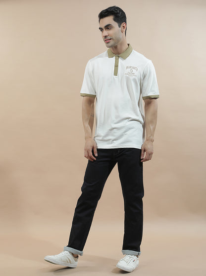 T-Shirt for Men | Breathable & Soft with Color Fastness Regular Fit Polo Neck Poly Cotton Fabric Printed Pattern