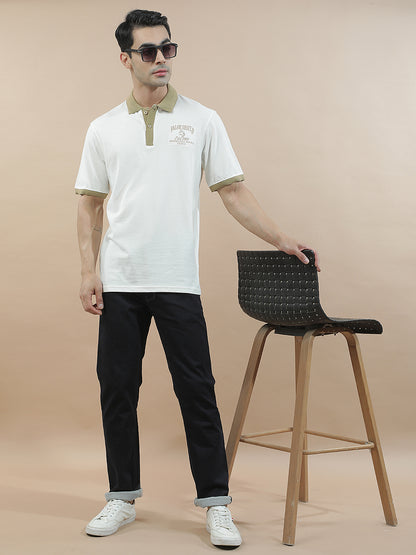 T-Shirt for Men | Breathable & Soft with Color Fastness Regular Fit Polo Neck Poly Cotton Fabric Printed Pattern