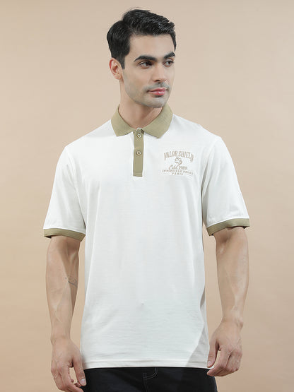 T-Shirt for Men | Breathable & Soft with Color Fastness Regular Fit Polo Neck Poly Cotton Fabric Printed Pattern