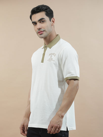 T-Shirt for Men | Breathable & Soft with Color Fastness Regular Fit Polo Neck Poly Cotton Fabric Printed Pattern