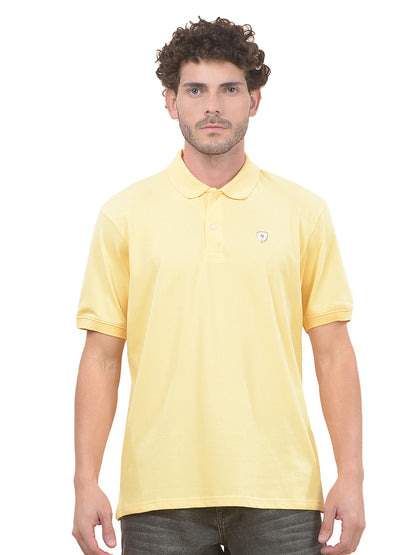 T-Shirt for Men | Breathable & Soft with Color Fastness Regular Fit Polo Neck Poly Cotton Fabric Solid Pattern